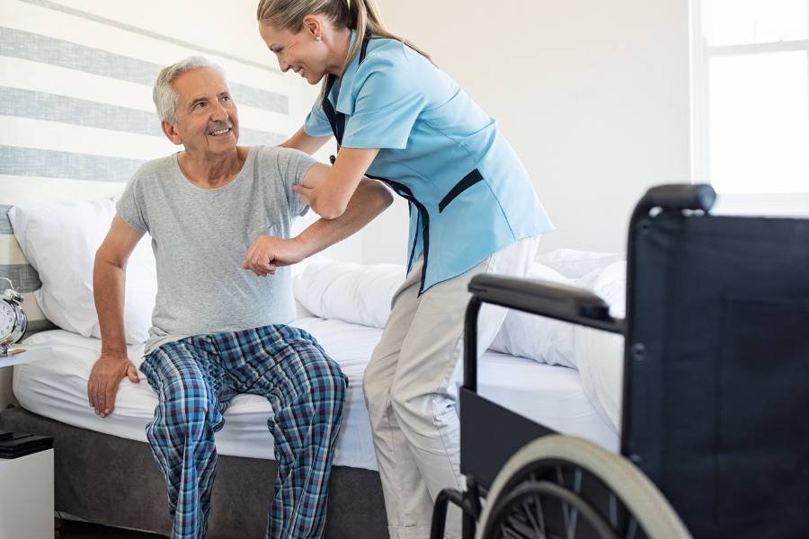 niepełnosprawni łóżko